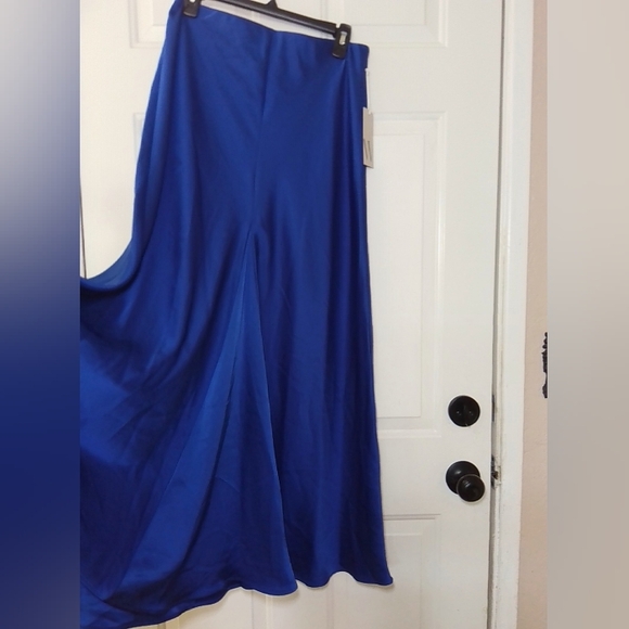 Worthington Royal Blue Silk Skirt - Picture 1 of 6